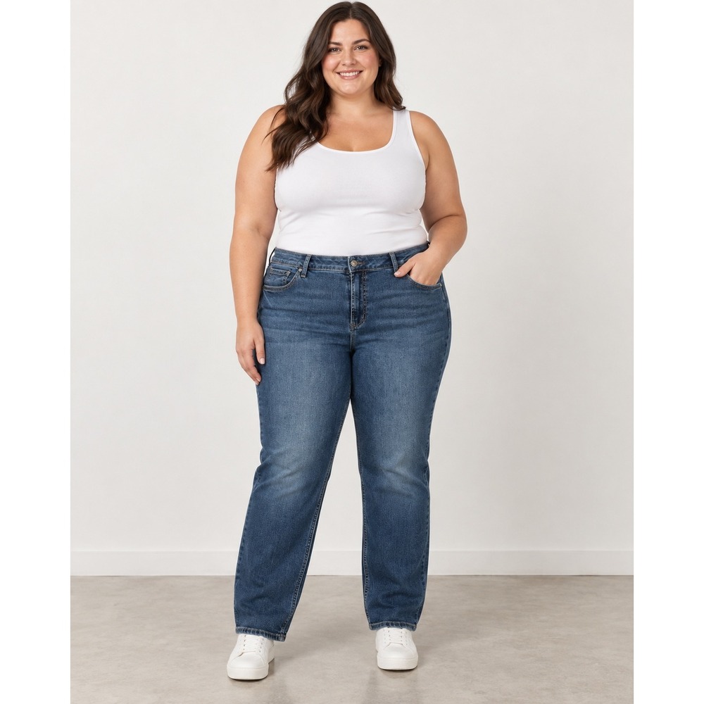 Silver Jeans Co Suki Straight Leg Dark Wash Denim Jeans W93413EDB359 22W L31